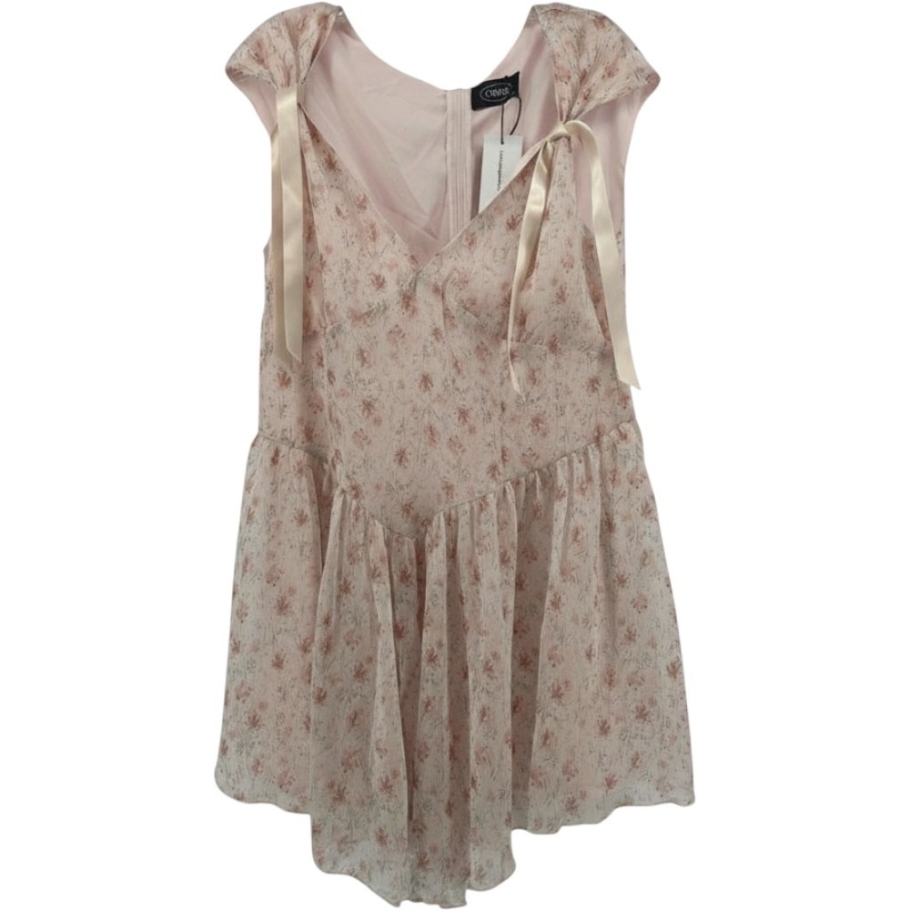 Cider Babydoll Top XL Pink Ribbon Bow Coquette Romantic Cottagecore New
